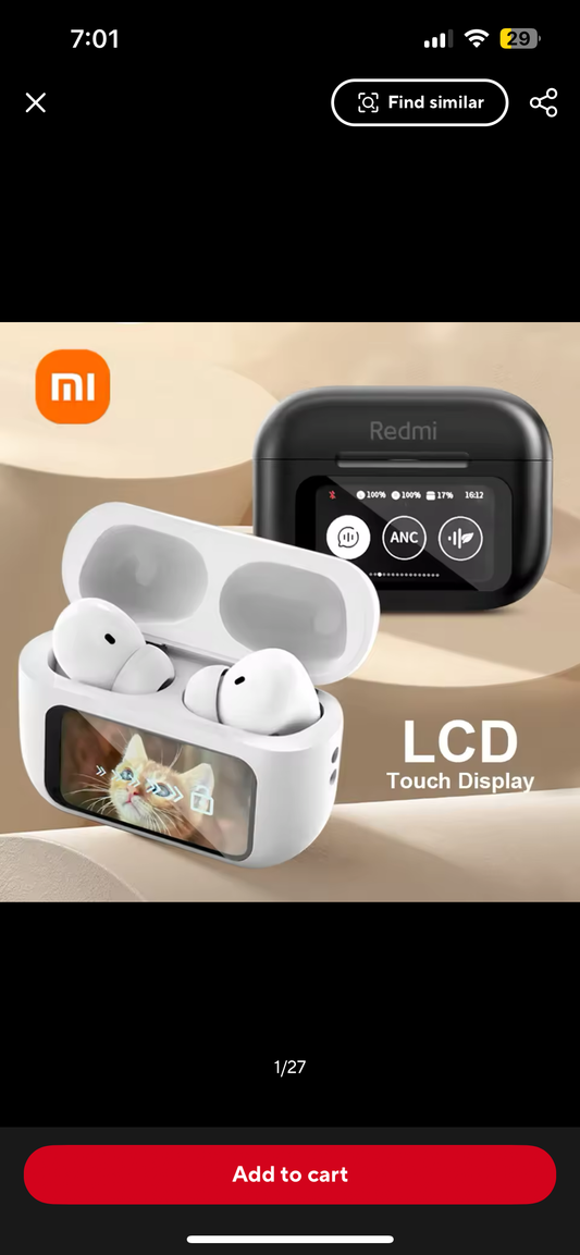 Touchscreen wireless earbuds